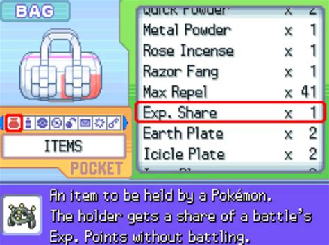 pokemon mega power exp share
